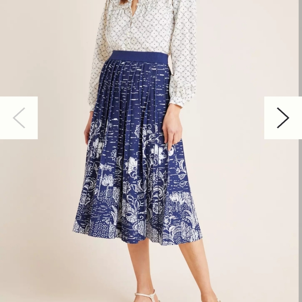 Anthropologie Haven Pleated Knit Midi Skirt Small